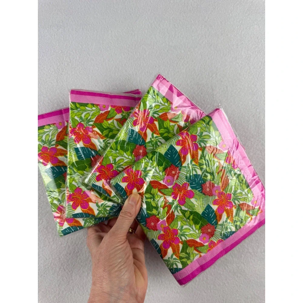 Tropical Luau Party Supplies Set 48 Plates 72 Napkins Fringe Inflatable Decor